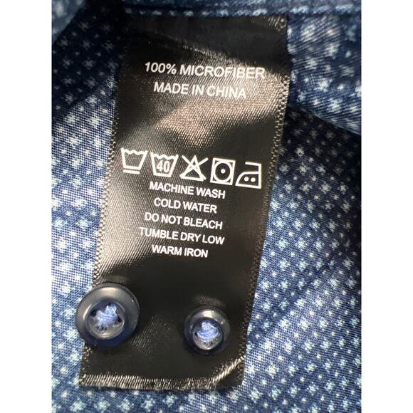 Esabel C Men's Small Navy Blue Casual Button Down Long Sleeve Dress Shirts Top - Picture 7 of 10